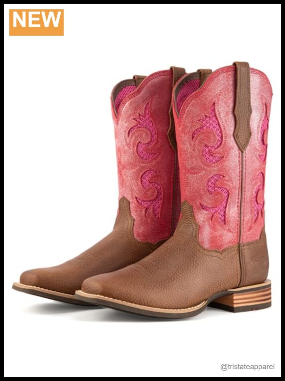 Women's Western Cowboy Boots Mid Calf Square Toe Hand-Embroidered Genuine